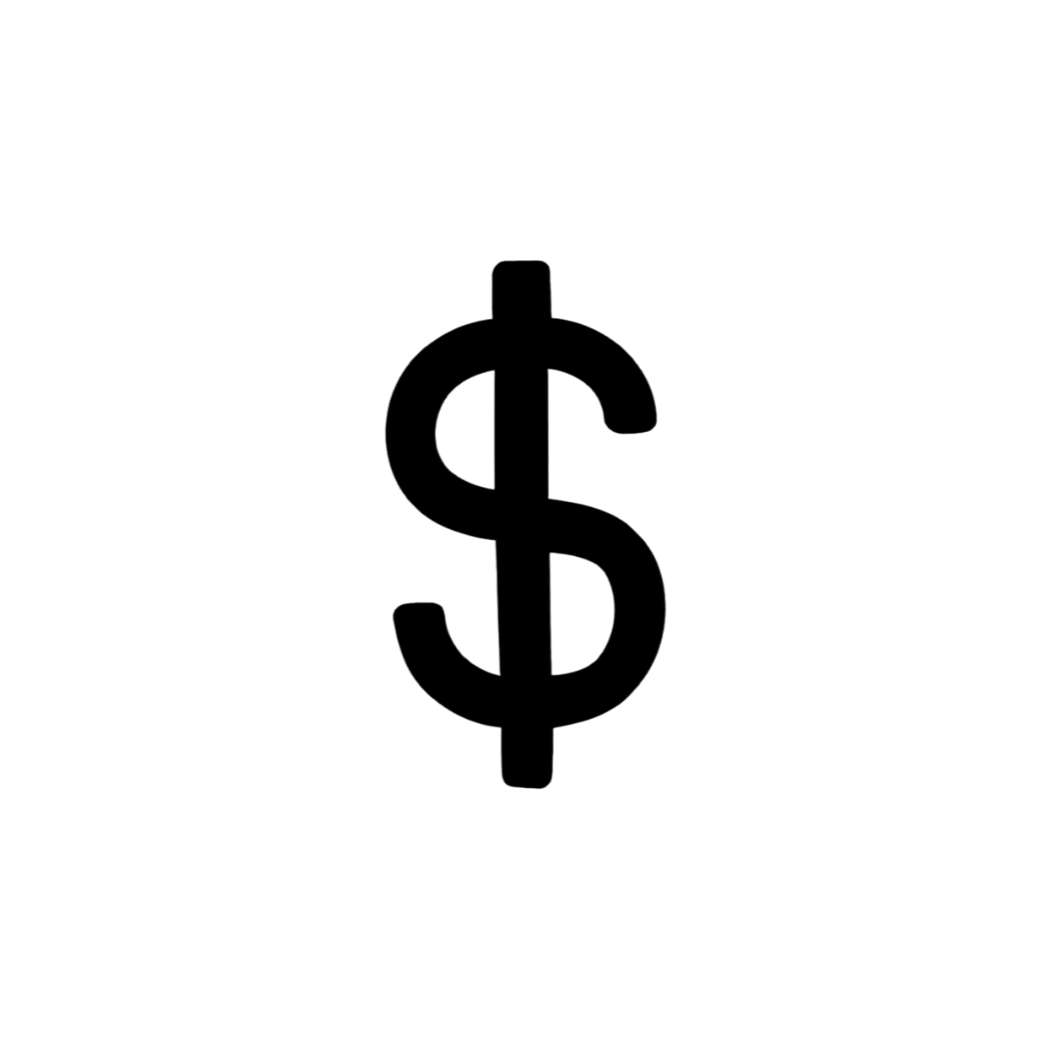 Black and white vector icon of Australian dollar sign representing competitive pricing and pensioner discounts for appliance repairs.